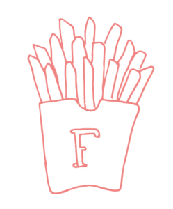 Illustration föreställande pommes frites. Stödmedlem.